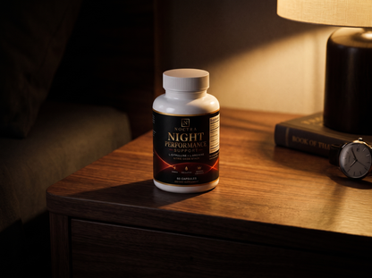 NOCTRA on nightstand at night